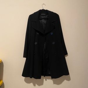 DALE DRESSIN Black Wool Button Dress Coat